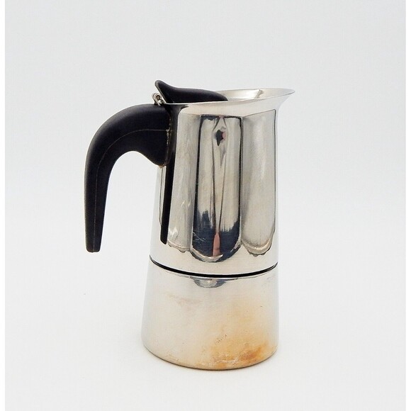 Guido Bergna GB Italy Espresso Maker Stainless 18-10 Stove Top Moka Pot 6 In - Picture 3 of 12